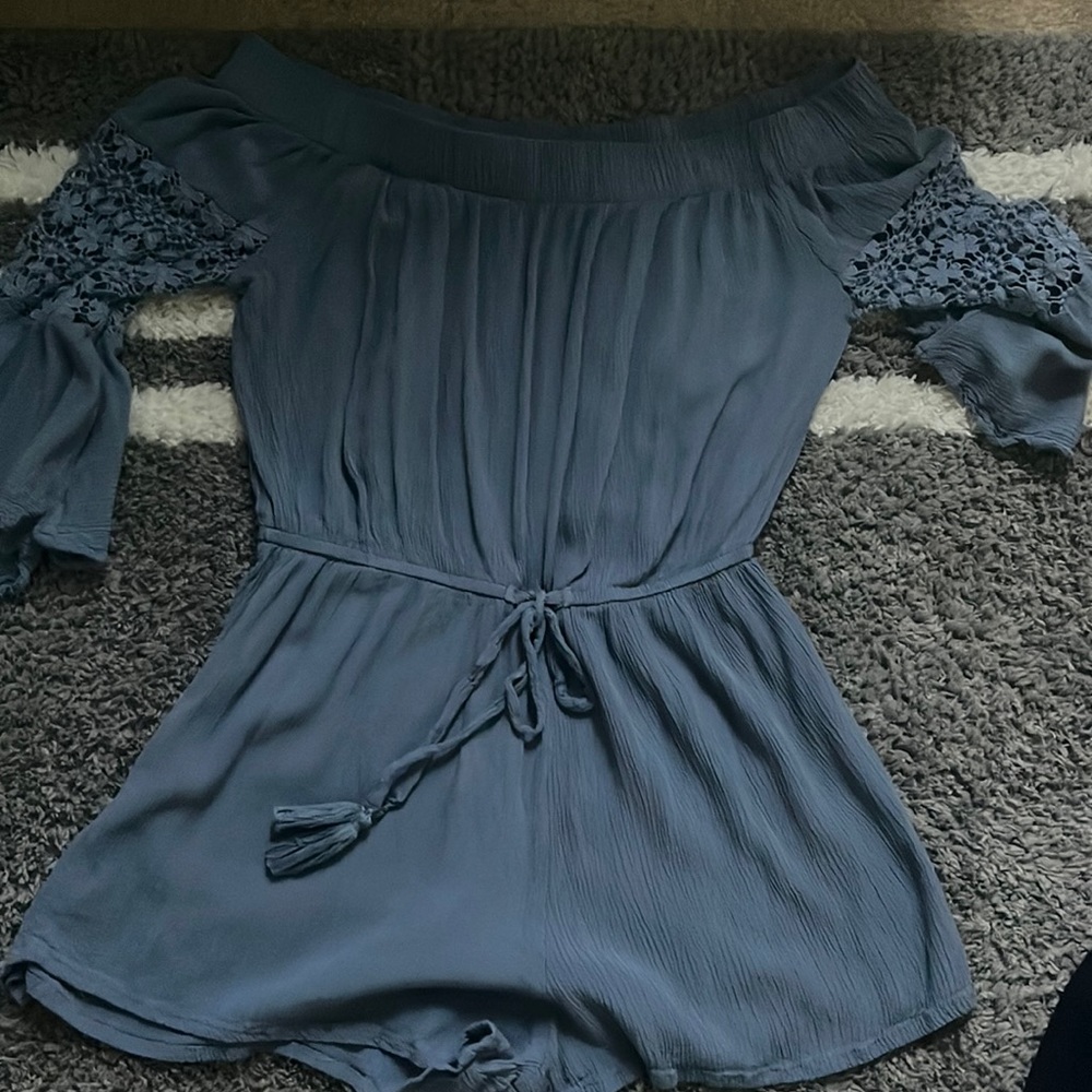blue romper- new